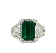 Load image into Gallery viewer, Emerald and Diamond Ring