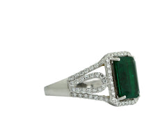 Load image into Gallery viewer, Emerald and Diamond Ring