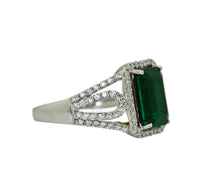 Load image into Gallery viewer, Emerald and Diamond Ring