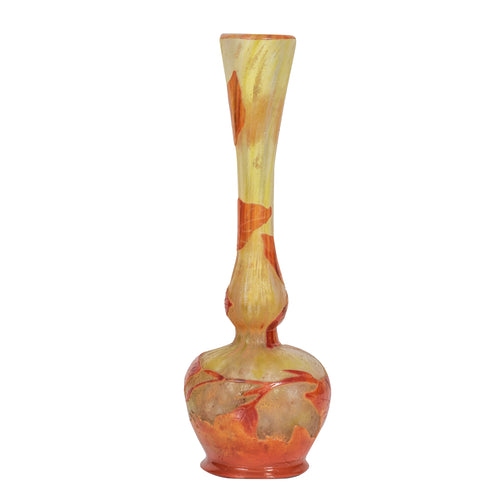 Daum Nancy Cameo and Enamel Glass Vase