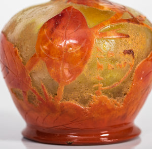 Daum Nancy Cameo and Enamel Glass Vase