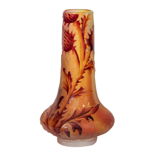 Daum Nancy Cameo and Enamel Glass Vase