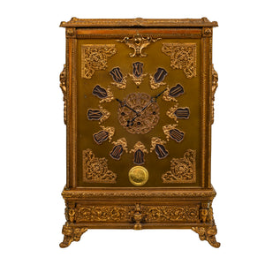 A brass table clock,Jacob Gulder, 20th Century