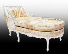 Load image into Gallery viewer, Louis J. Solomon, Chaise Lounge wood with fabric upholstery